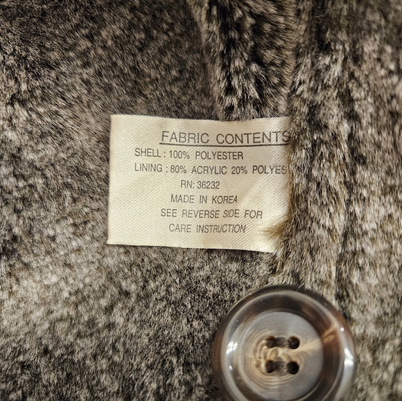 NWT - Gallery Faux Fur "Chocolate - Heather" Long Winter Coat - Size 1X - Picture 2 of 12